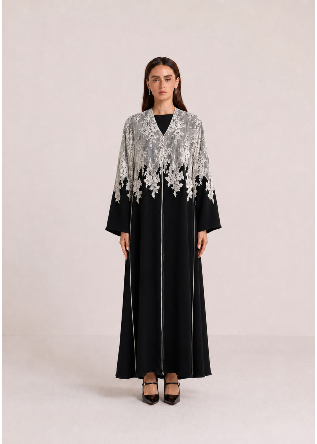 The Elisa Black Abaya - Front