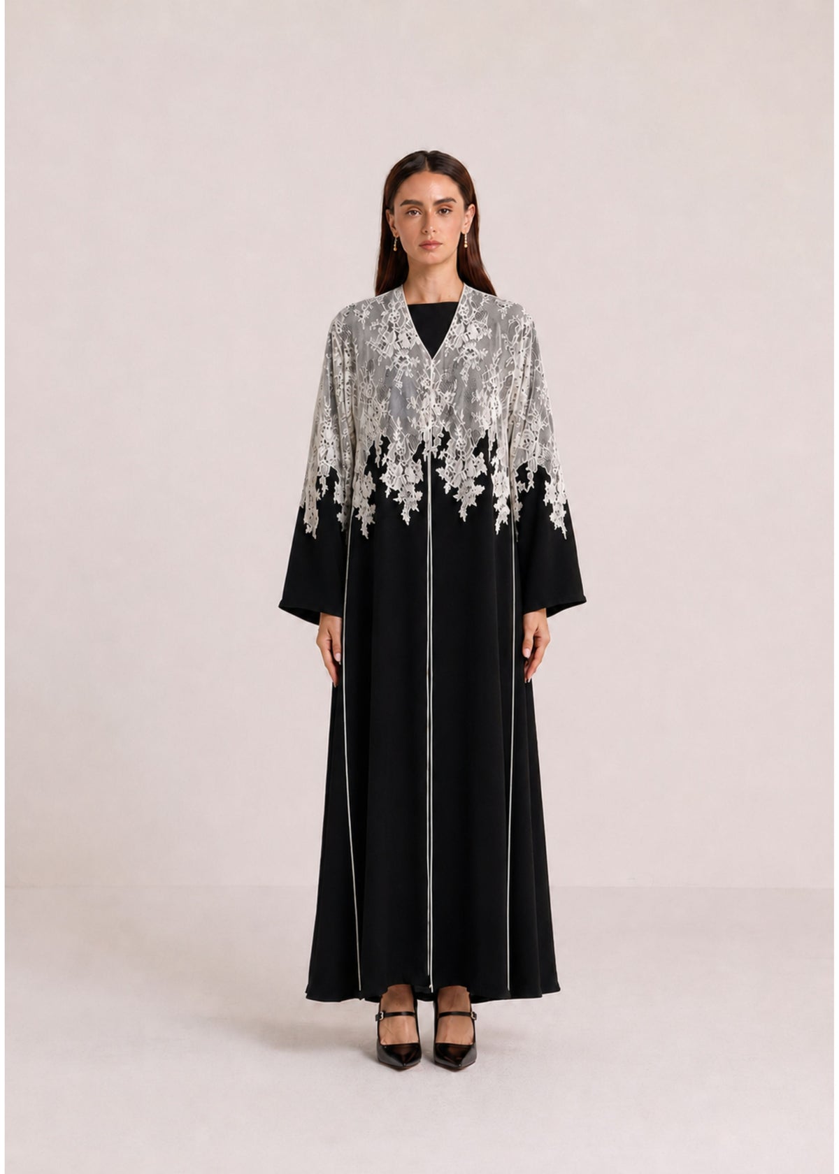 The Elisa Black Abaya - Front